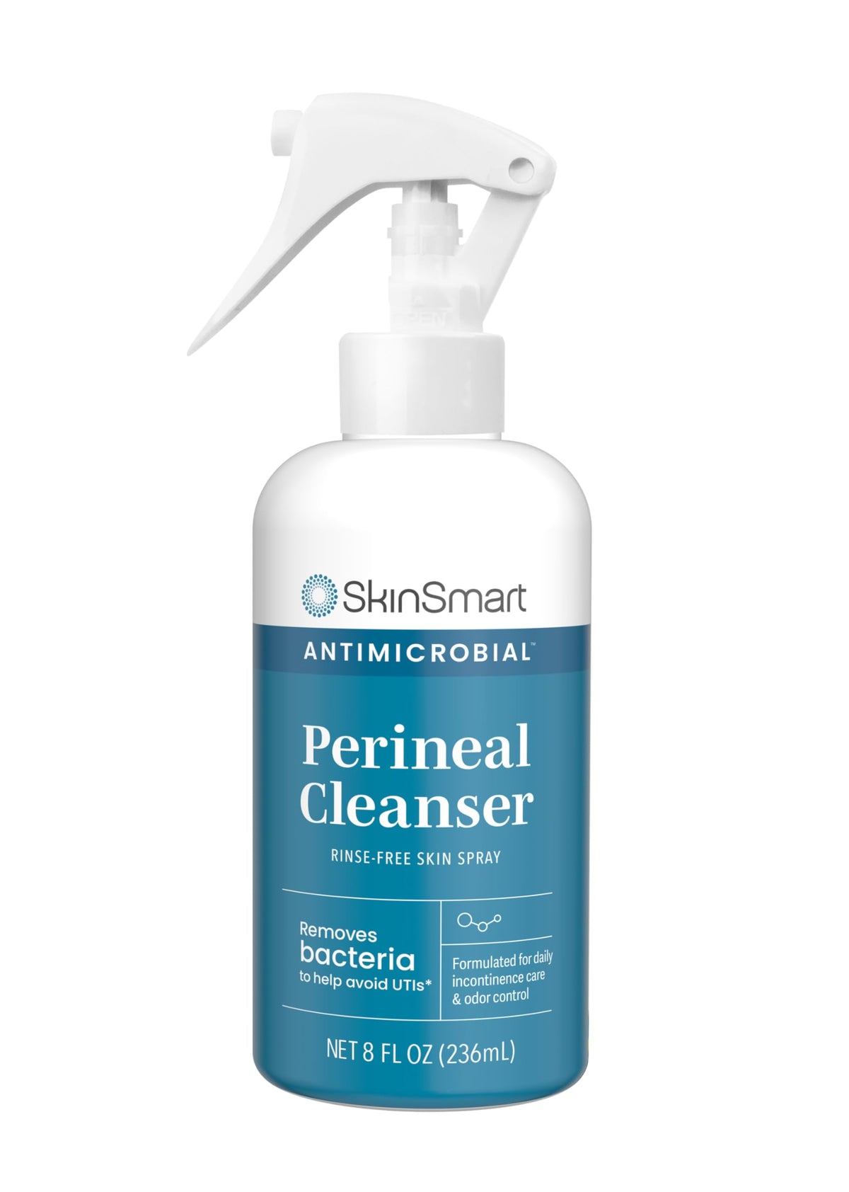 SkinSmart Antimicrobial perineal cleanser bottle for easy spray on sensitive skin