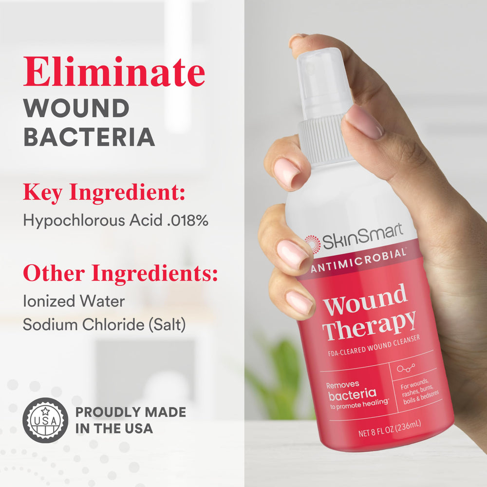SkinSmart clear bottle displaying 8 oz size for home use