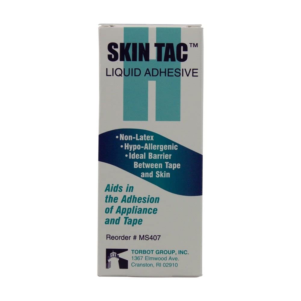 Skintac Skin Tac liquid adhesive bottle provides secure hold for dressings