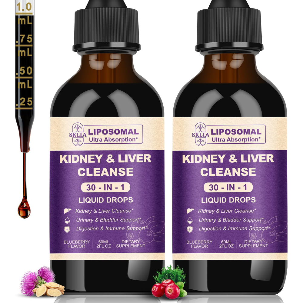 SKLIA 30-in-1 kidney-liver cleanse bottle supports daily detox routines.