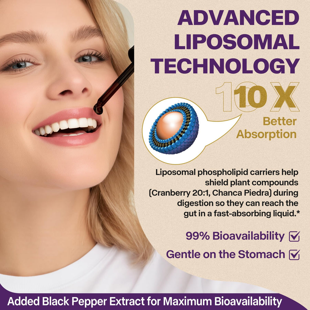SKLIA blueberry tincture in glass demonstrates convenient, tasty daily dosing.