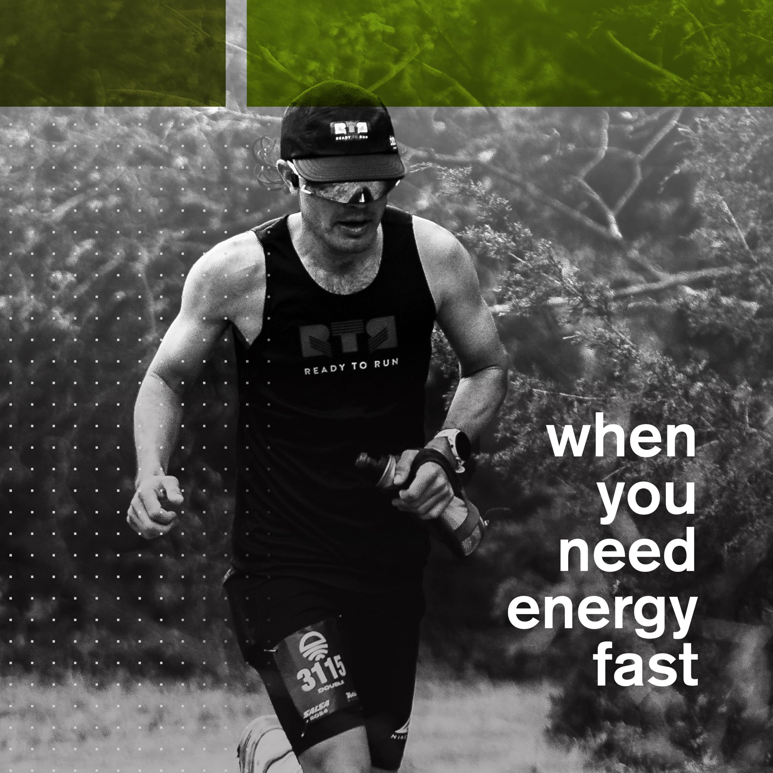 Athlete running with Skratch Labs Energy Chews for steady energy.