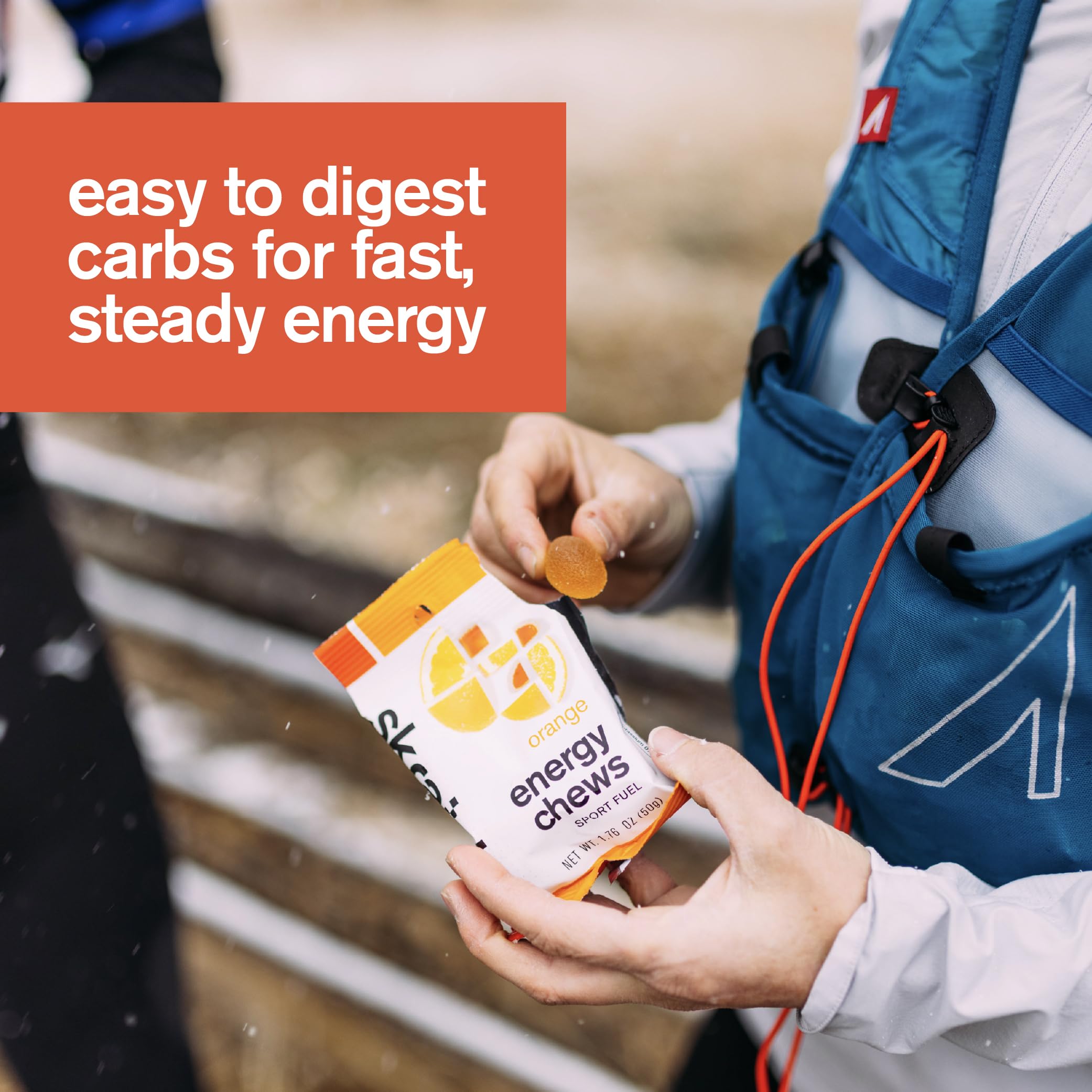 Skratch Labs Energy Chews used by runners and cyclists in action