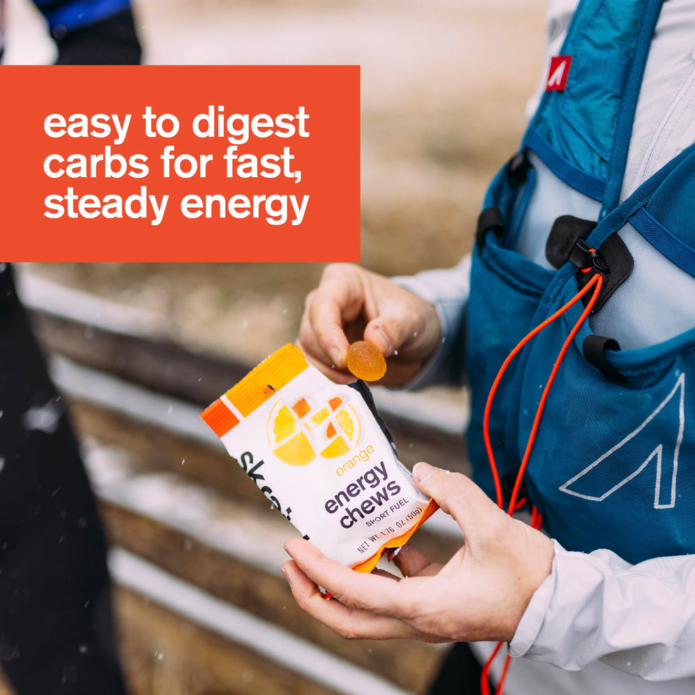 Skratch Labs Energy Chews used by runners and cyclists in action