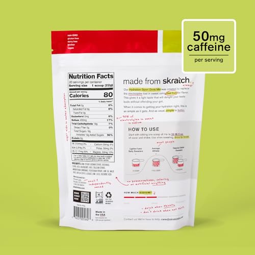 A prepared Skratch Labs drink in a bottle for quick hydration on the go.