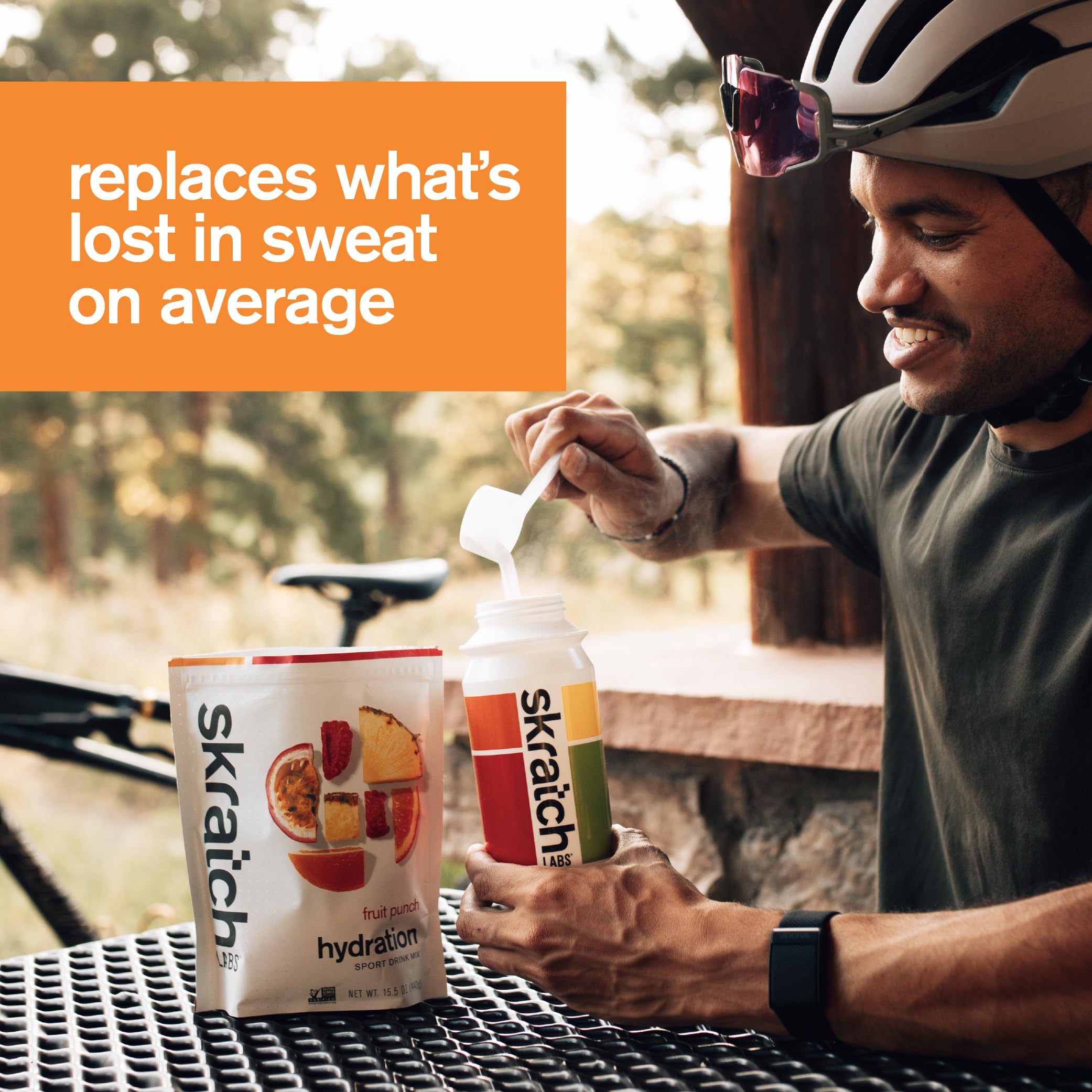Skratch Labs Hydration Powder scoop measures a precise serving for accurate mixing