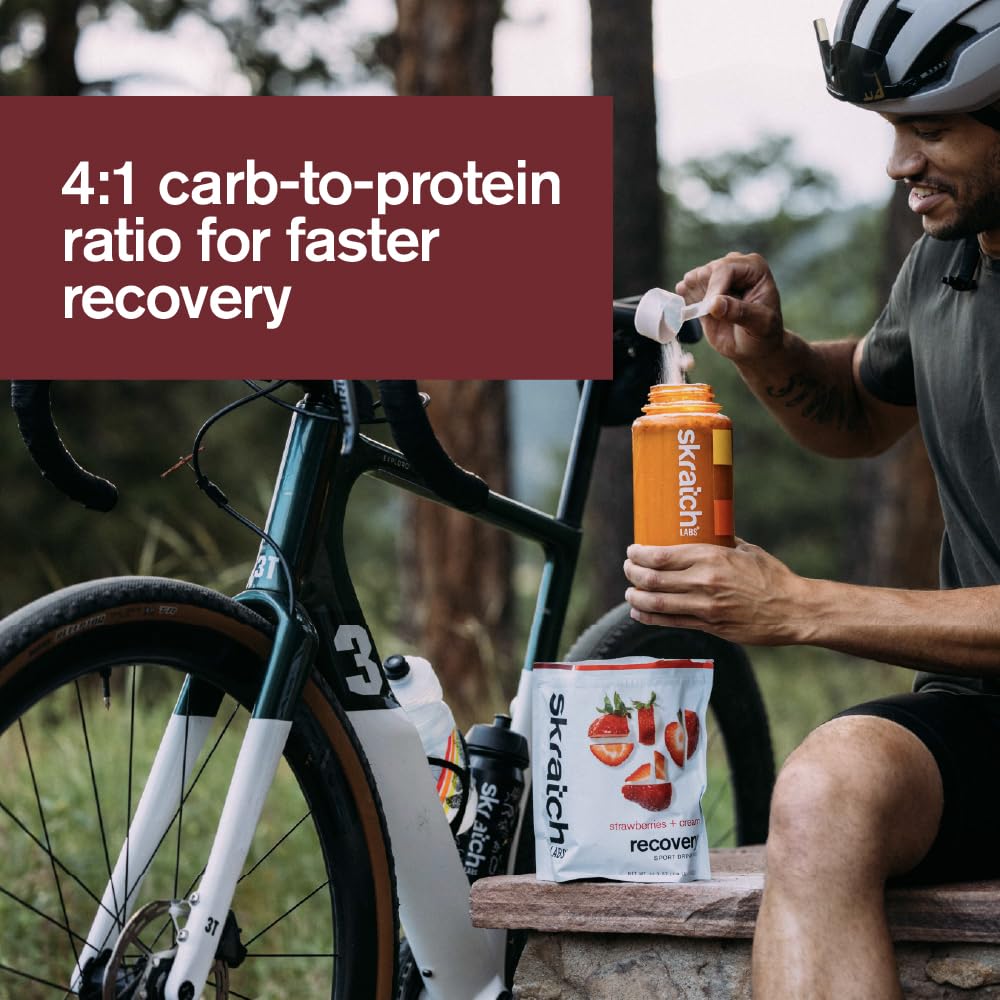 Skratch Labs Recovery non-GMO gluten-free kosher badge communicates inclusive dietary options.