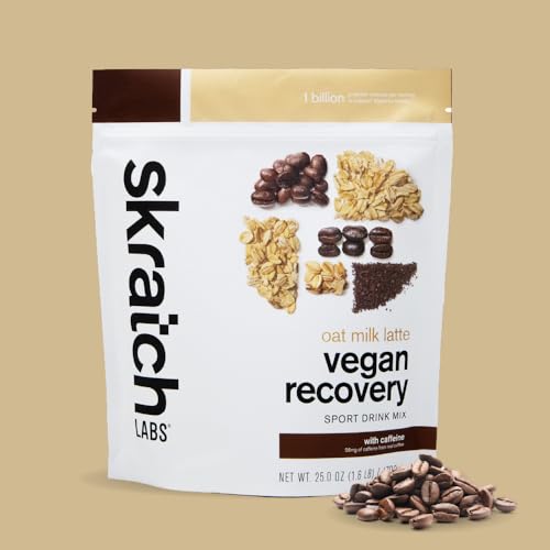 Skratch Labs Recovery Oat Milk Latte measuring spoon for accurate serving.