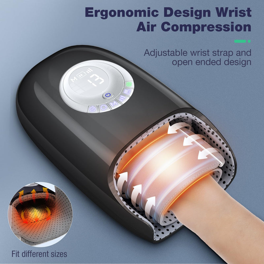 Airbag padding on palms of SKRFORM massager with adaptive fit