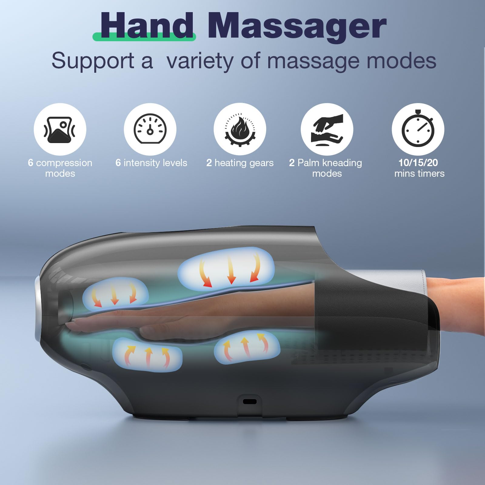 Control panel of SKRFORM massager with modes and settings