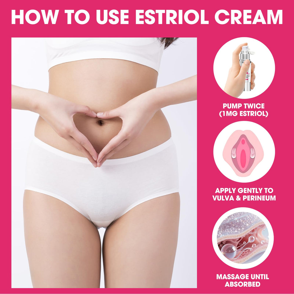 SKSOYT Estriol Cream application glide demonstrates smooth, non-greasy feel.