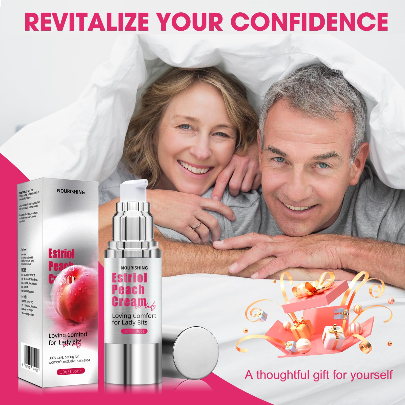 Packaging box of SKSOYT Estriol Cream with 30ml size.