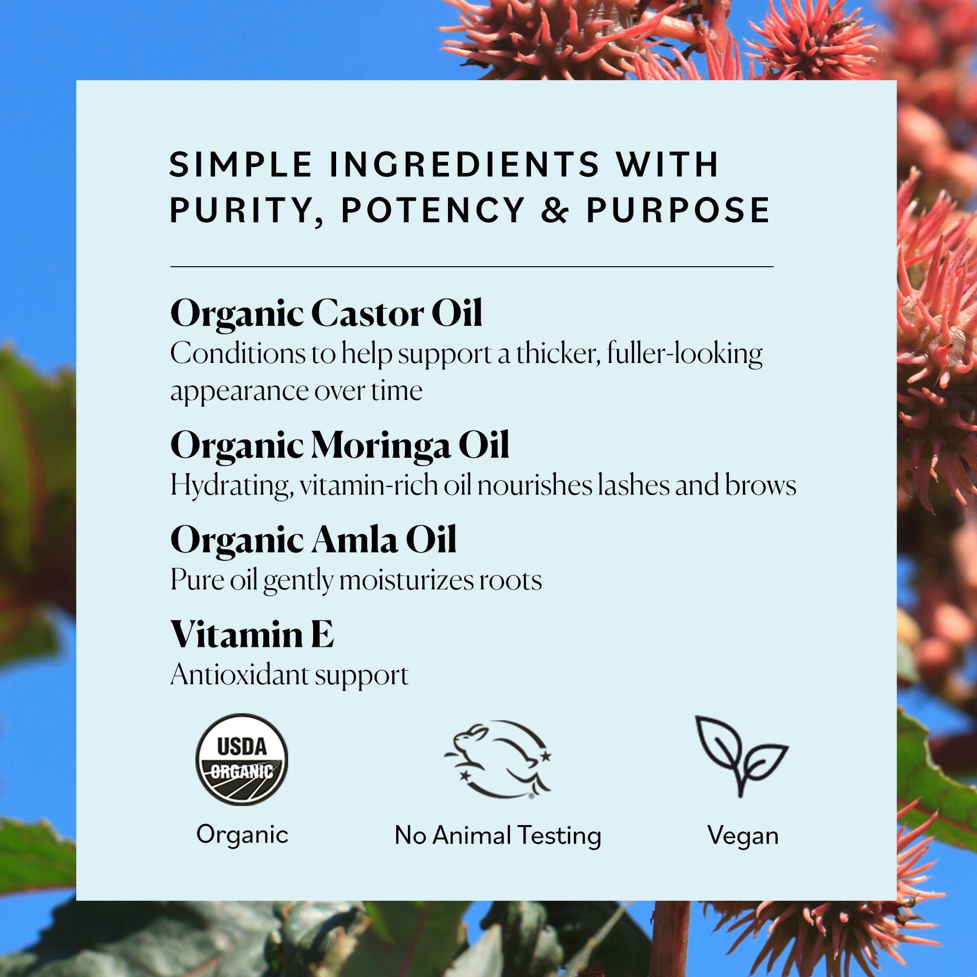 Sky Organics amla oil vial illustrating root moisture for healthier looking hair.