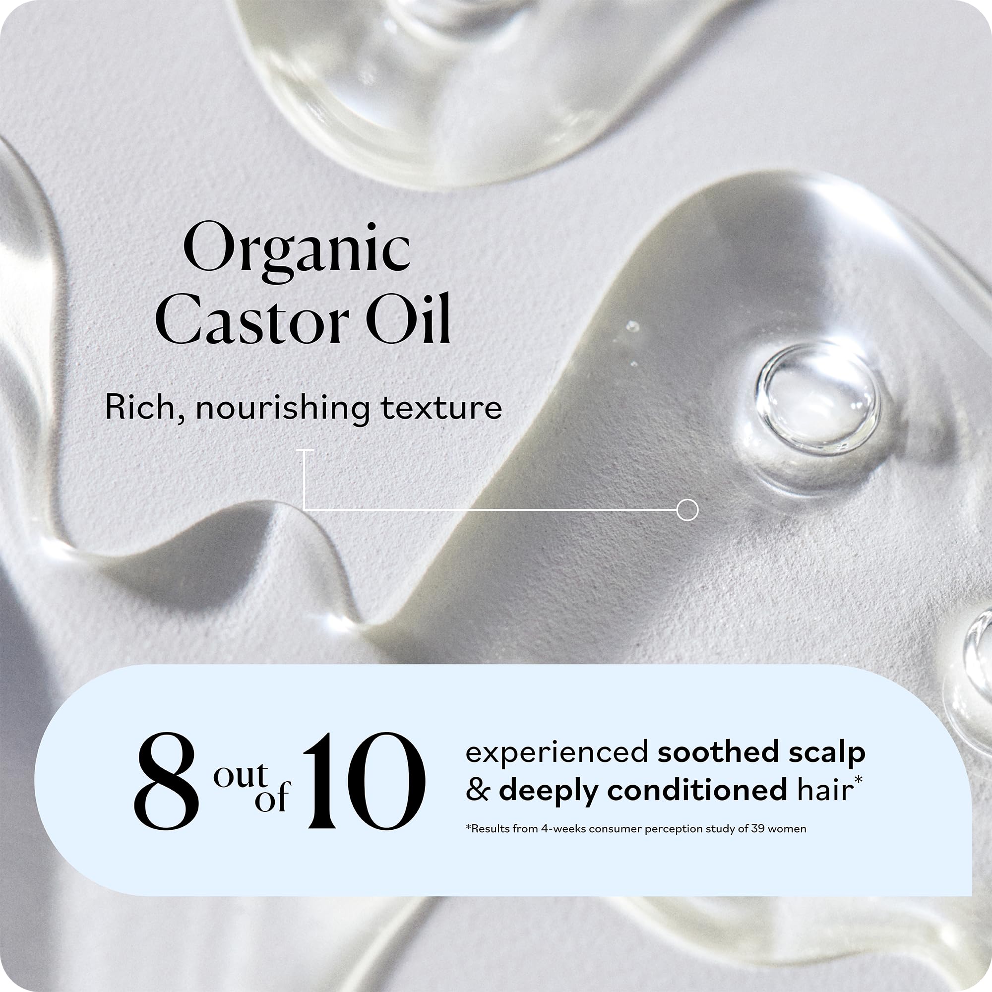 Sky Organics Castor Oil on hair strands for shine and manageability