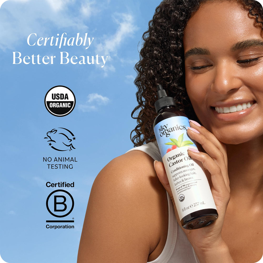 Sky Organics Castor Oil used for skin care on minor acne-prone areas