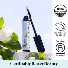 Sky Organics applicator detail aiding precise nightly lash and brow application.