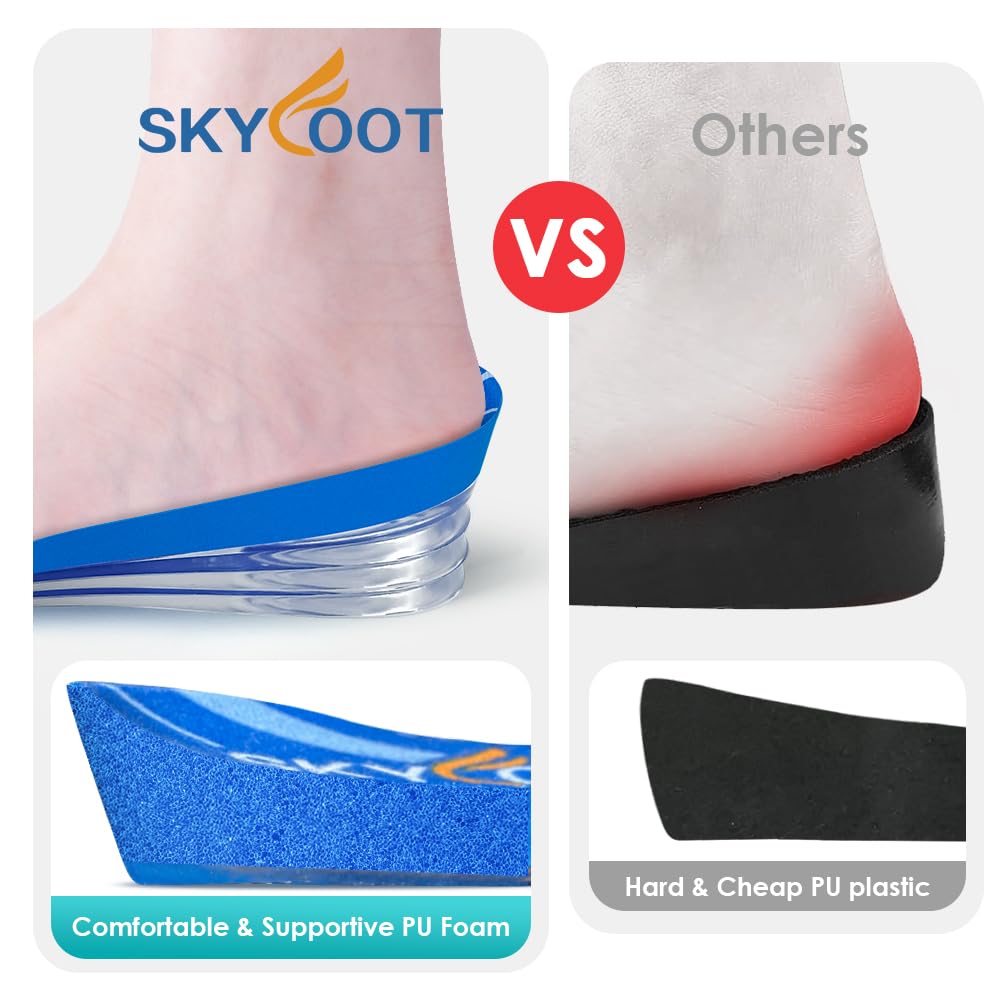 Skyfoot 3/4-length height tabs; side view showing compact lift.