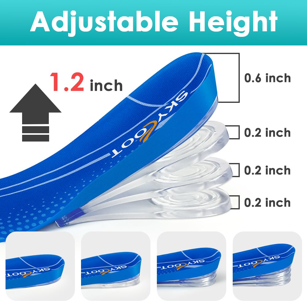 Skyfoot lightweight lift inserts reduce burden on feet.