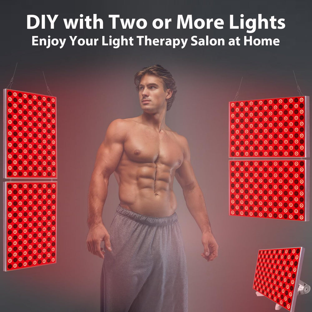 Skylaxy red light therapy device with 180° adjustability for easy setup