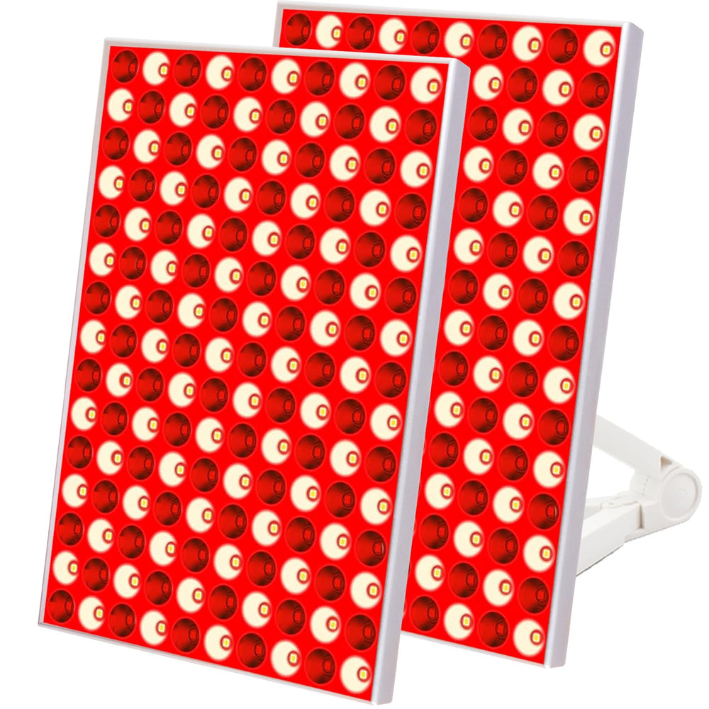 Skylaxy red light therapy lamp on an adjustable stand for versatile home use