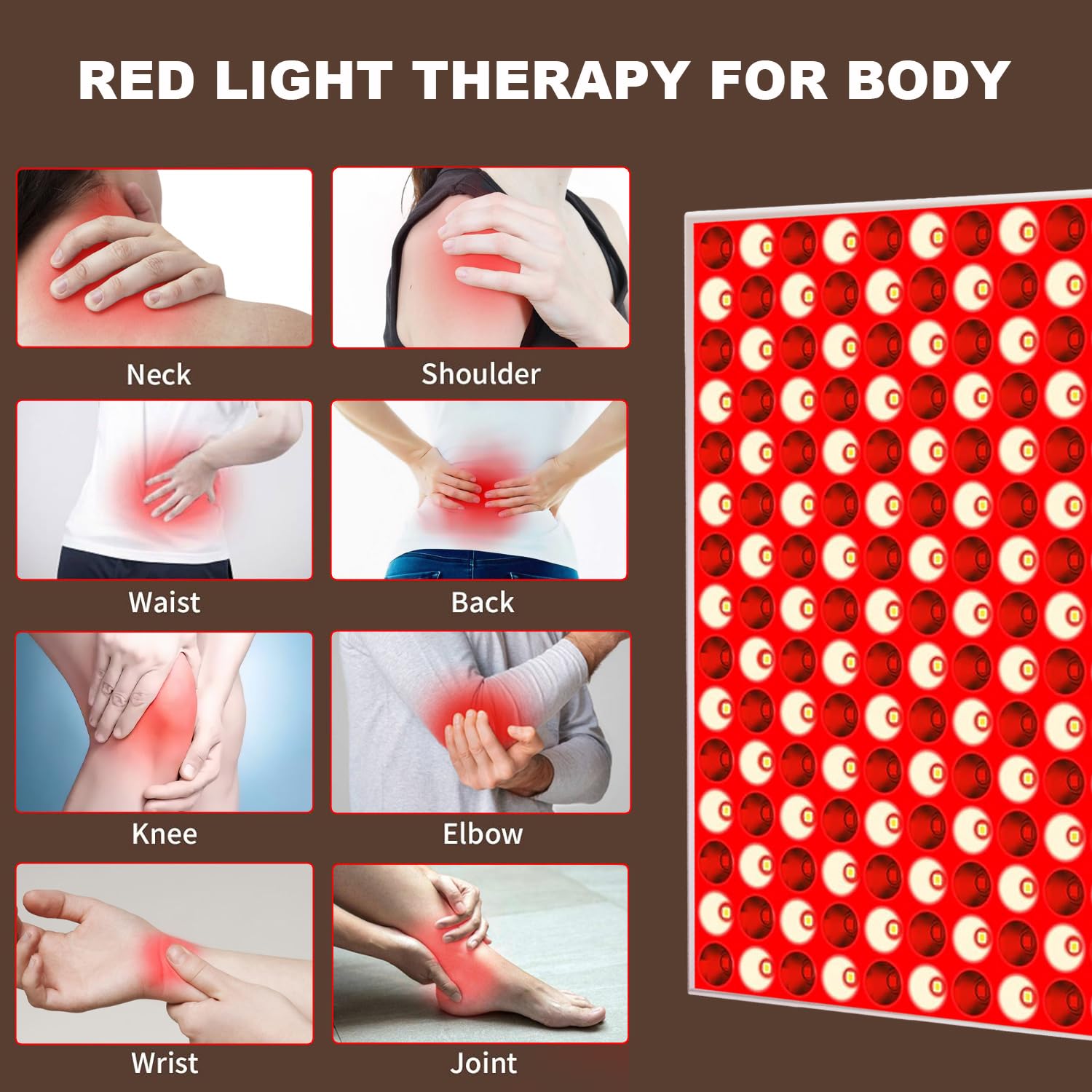 Skylaxy red light therapy panel applied to the body for post‑workout relaxation