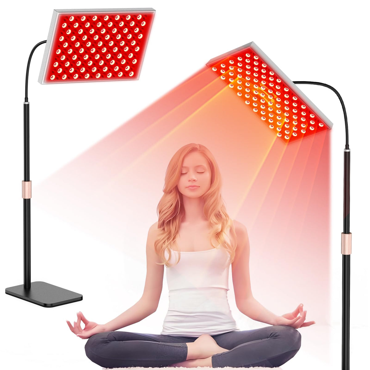 Skylaxy red-light therapy panel front view with dual wavelengths for full-body use