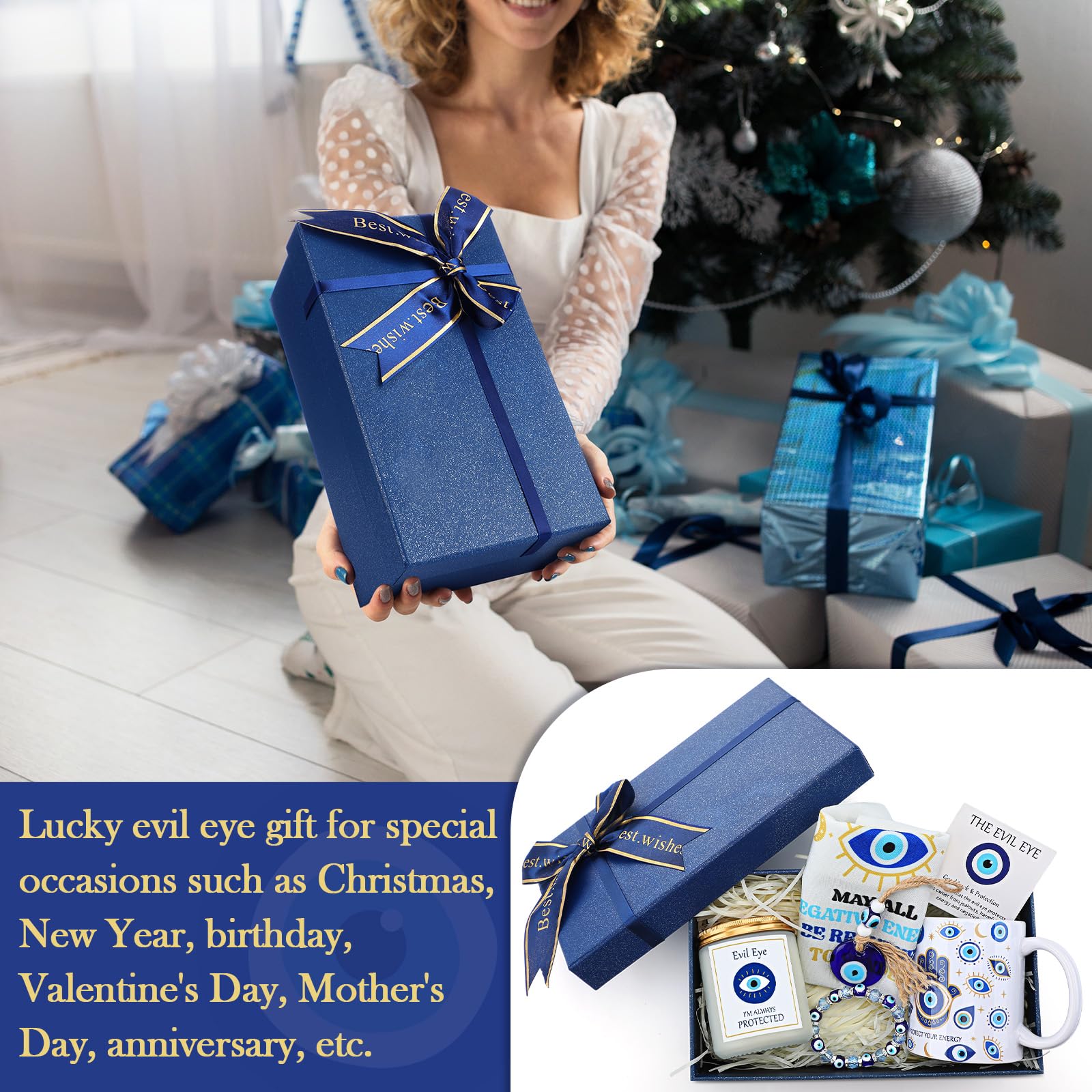 Skylety Evil Eye candle with lavender scent for relaxing evenings