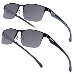 SKYOAK 2 pack premium reader sunglasses with UV400 protection and 2.5x magnification for outdoor reading