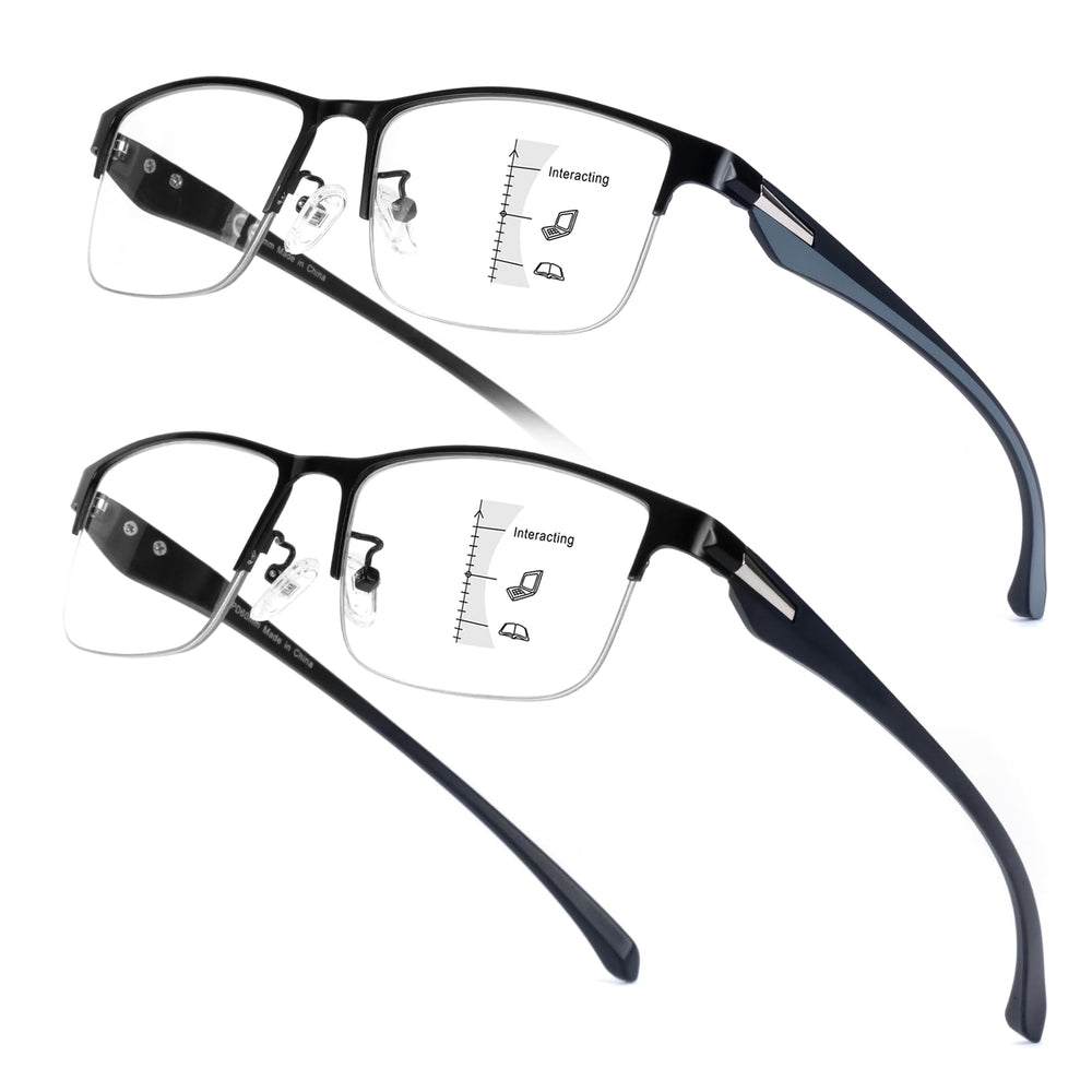 SKYOAK 2-pack progressive half-frame glasses front view for everyday comfort and clarity