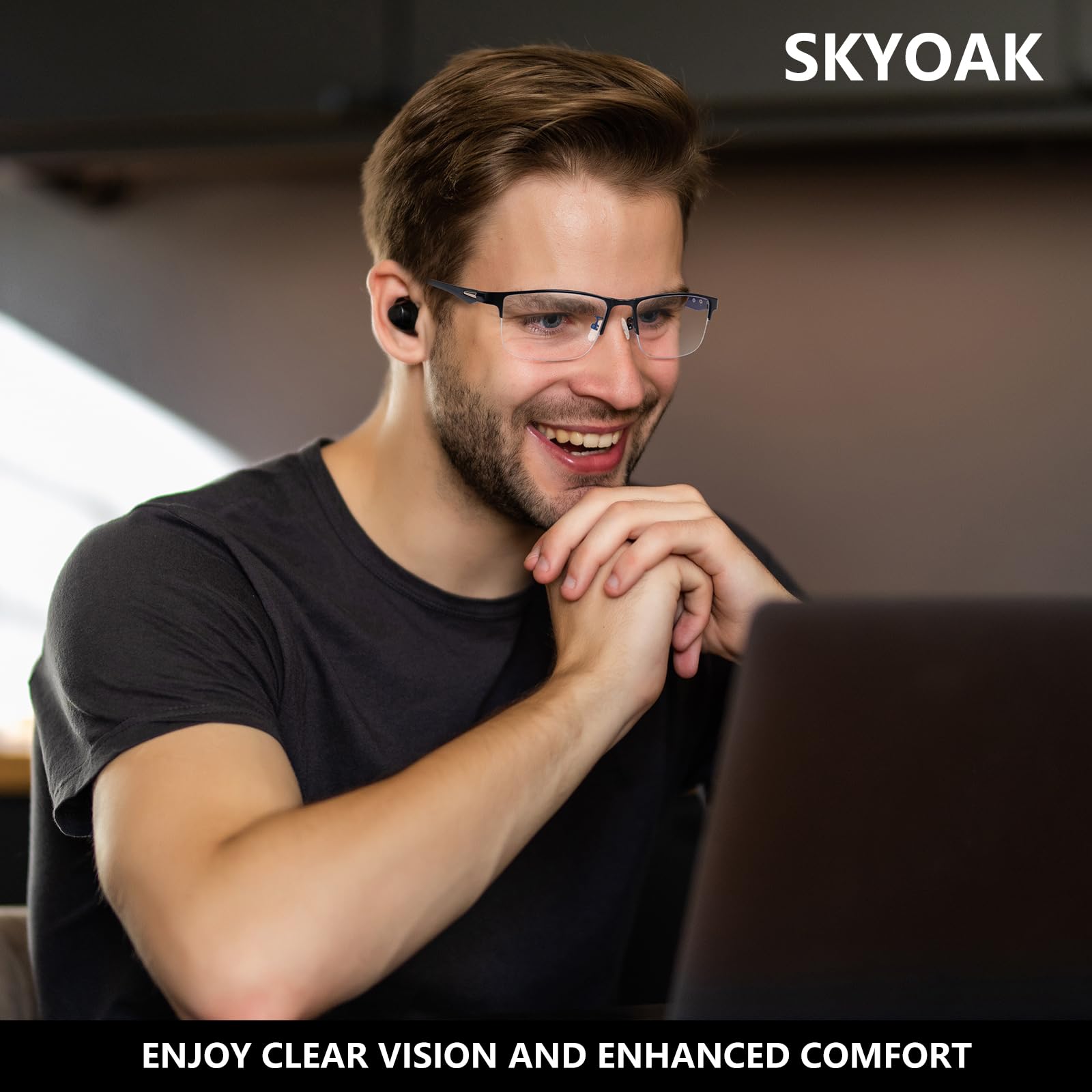 SKYOAK 2-pack progressive TR90 temples side profile showing lightweight durability