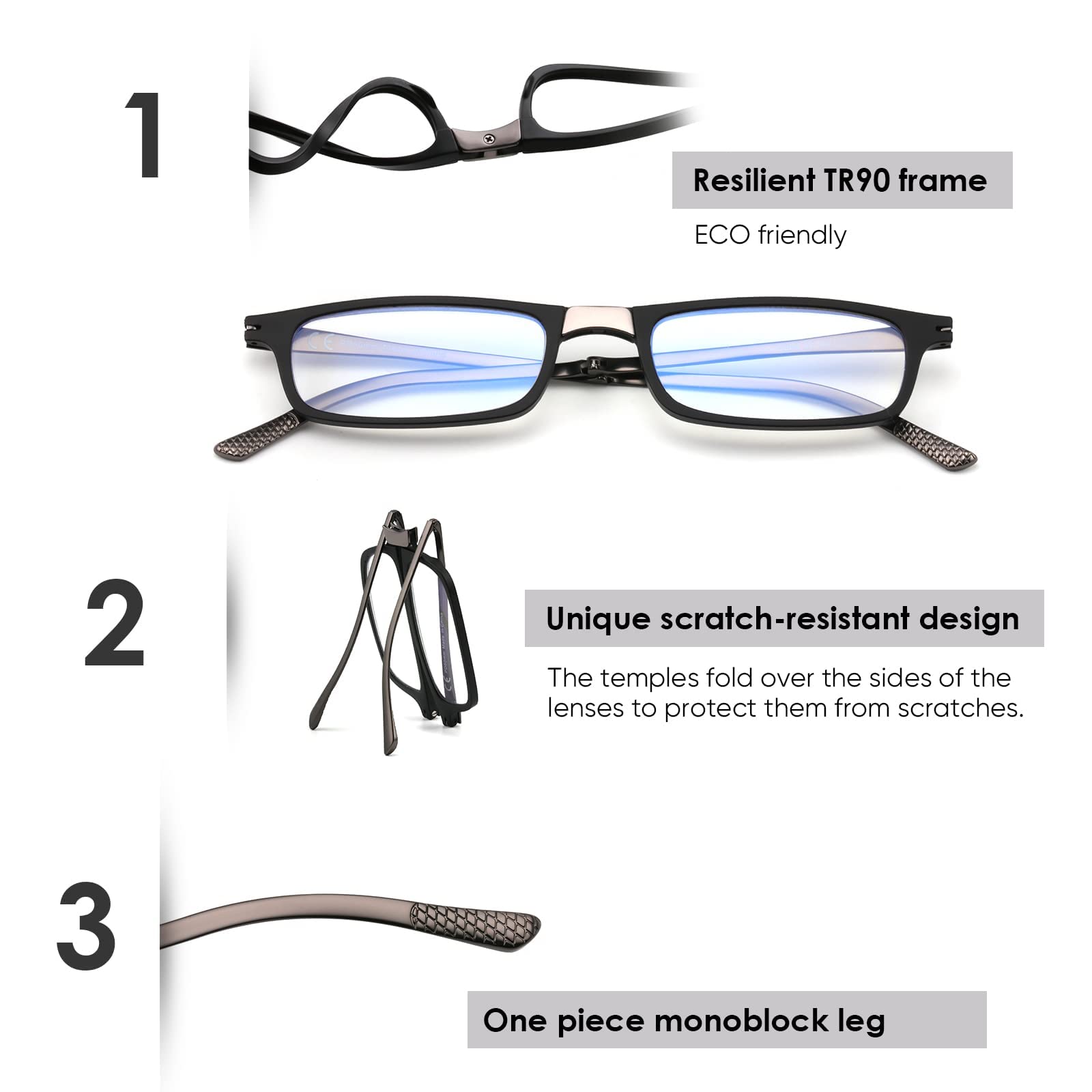 SKYOAK matte black frame demonstrates durable daily wear for readers