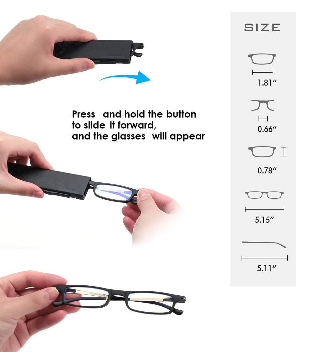 SKYOAK flat hard case protects folding glasses during travel and daily use.