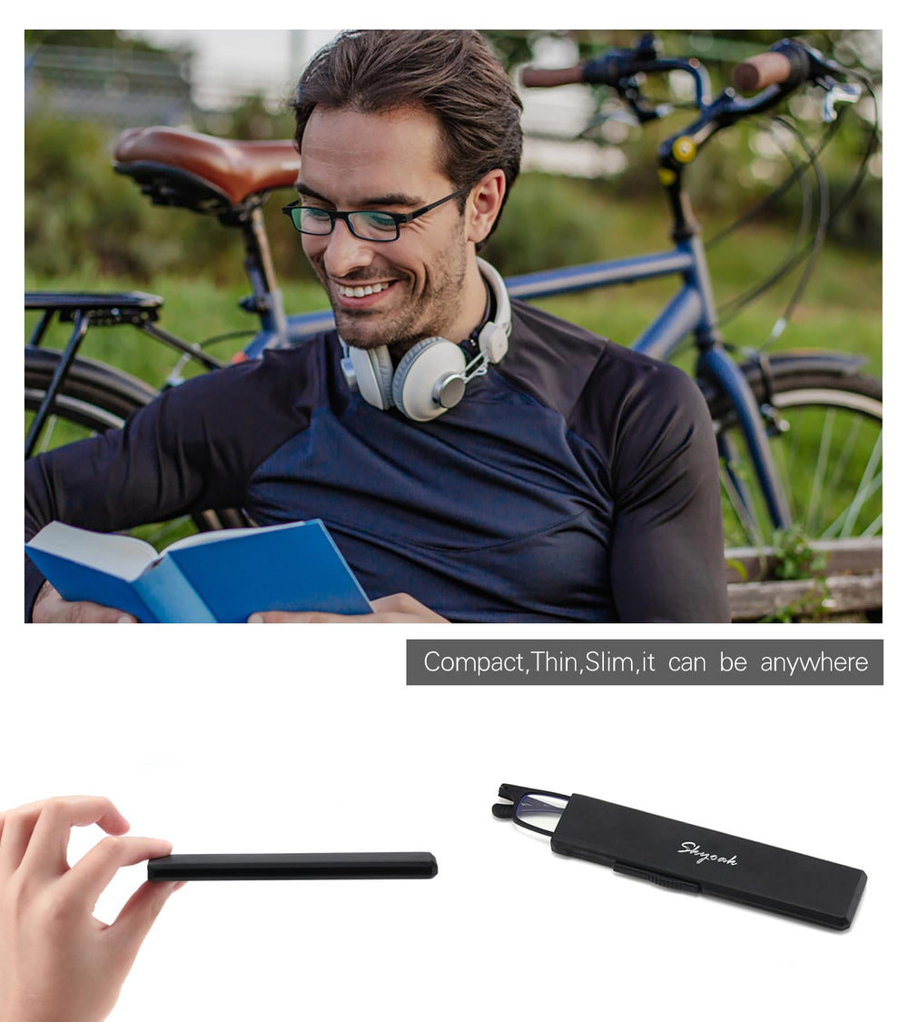 SKYOAK folding reading glasses plus 2.0 magnification for near tasks