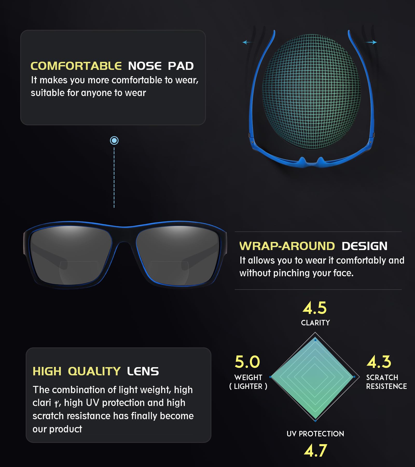 SKYOAK two-pack sunglasses with protective bags for storage
