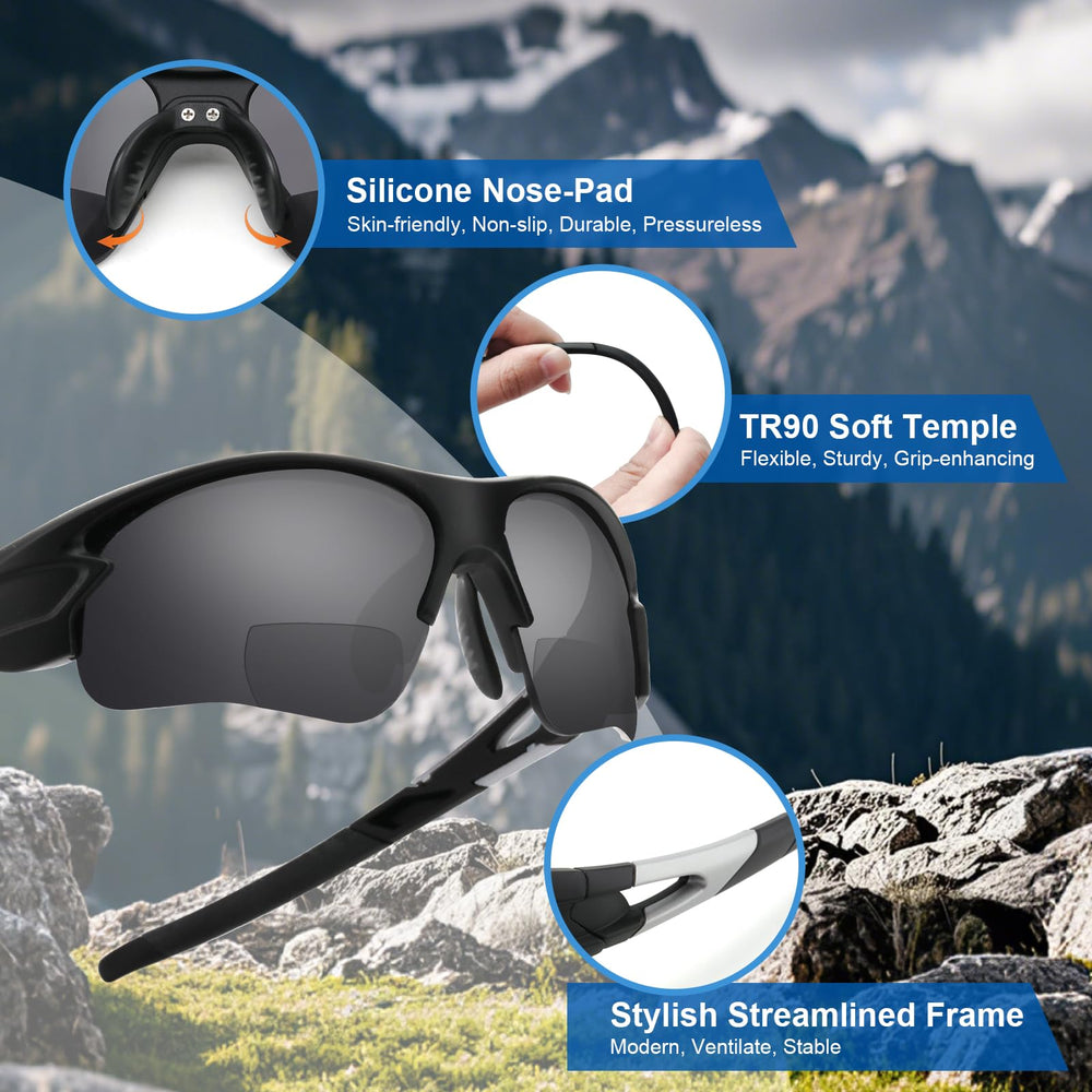 SKYOLUY bifocal sunglasses lens detail showing near-far transition