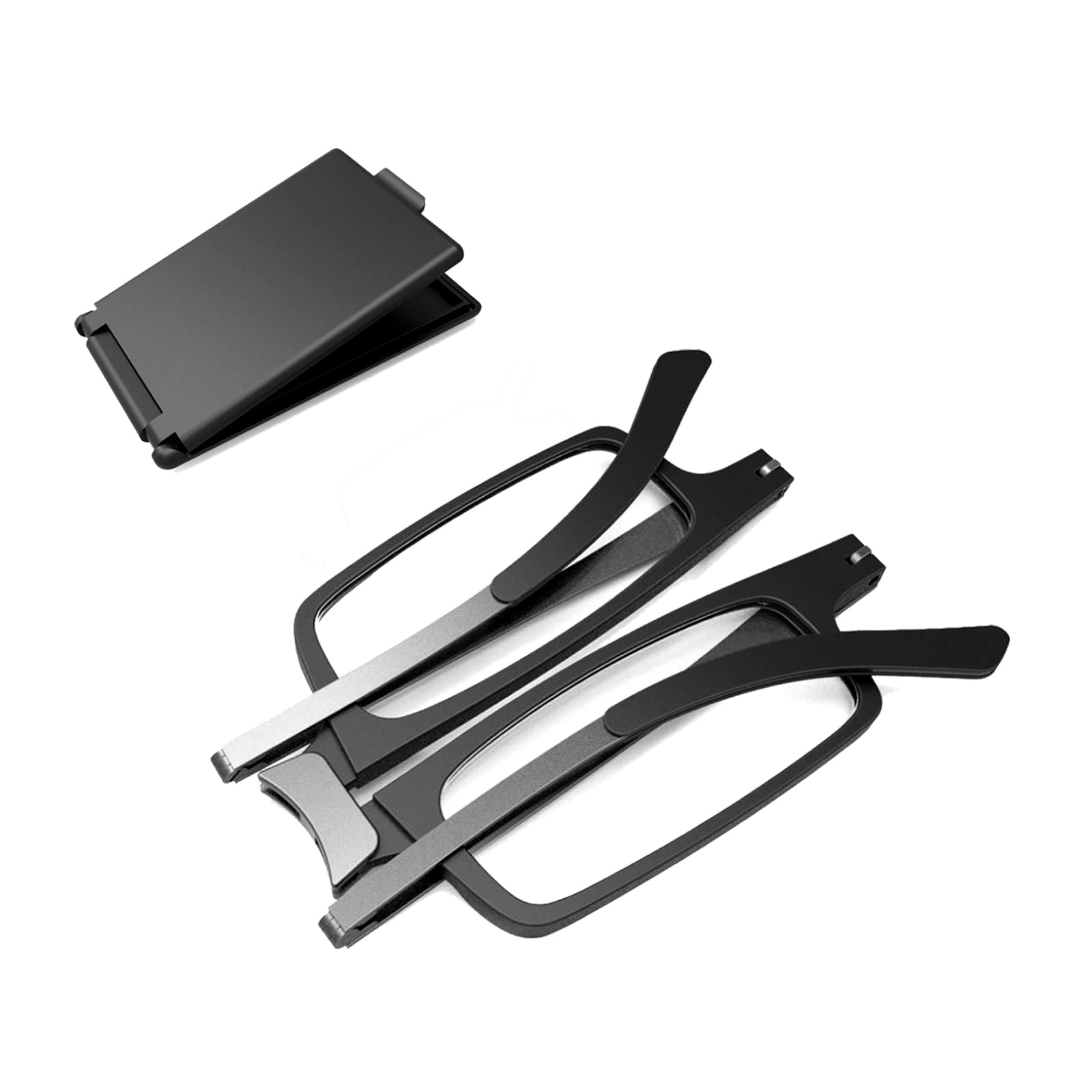 Skyoluy ultra-light foldable reading glasses in black, ultracompact for pockets.