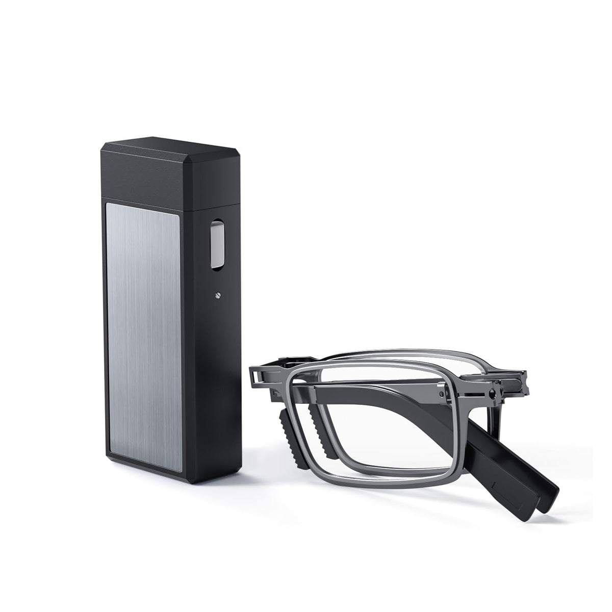 SKYOLUY folding reading glasses in a compact case, ideal for travel.