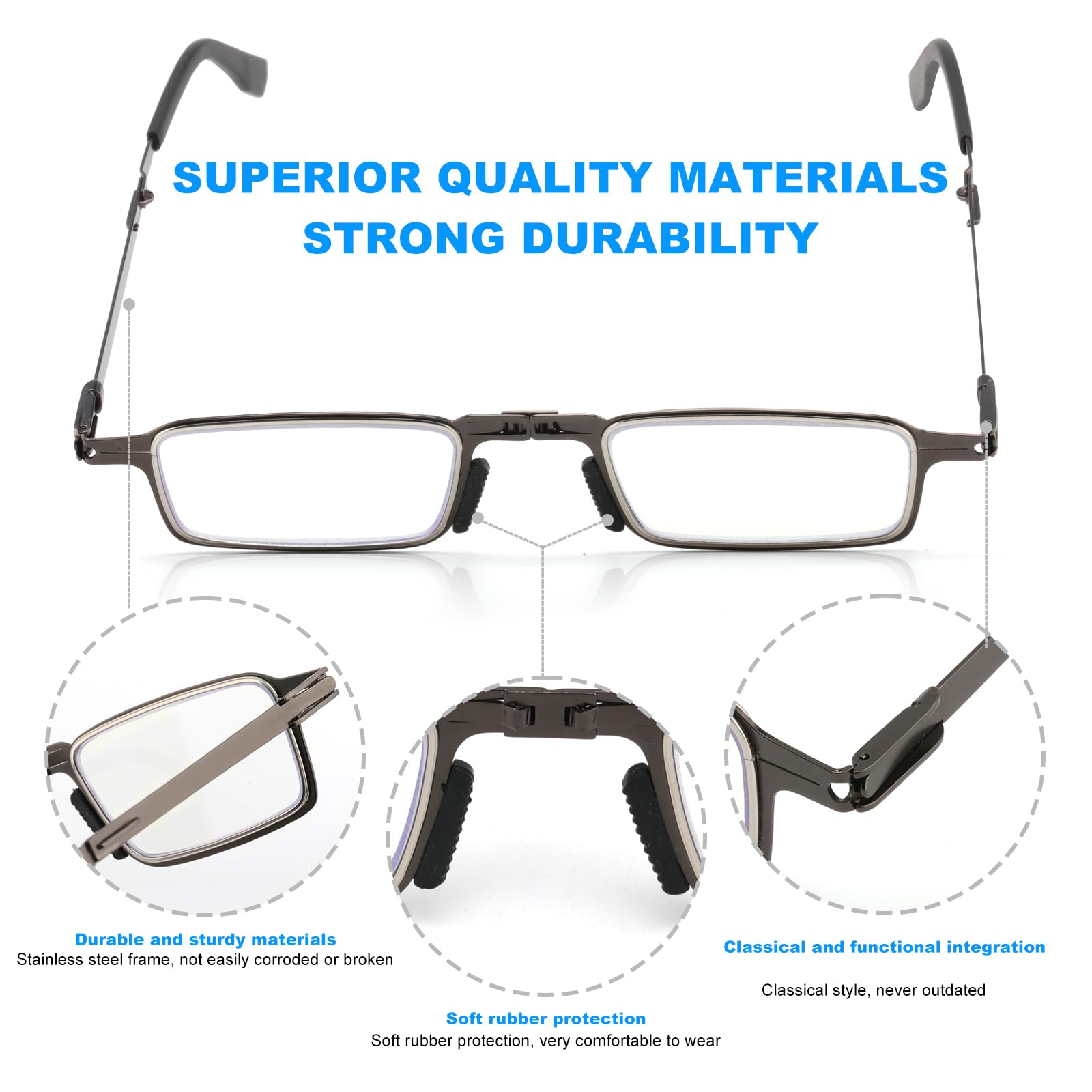 SKYOLUY pocket-size portable glasses fit easily in wallets or pockets.