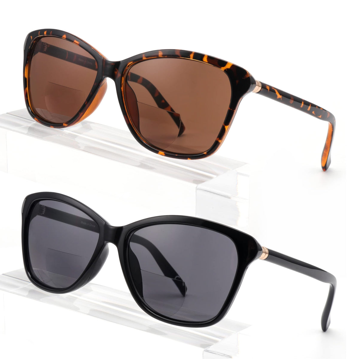 Skyoluy premium bifocal sunglasses in black provide sun protection and easy reading