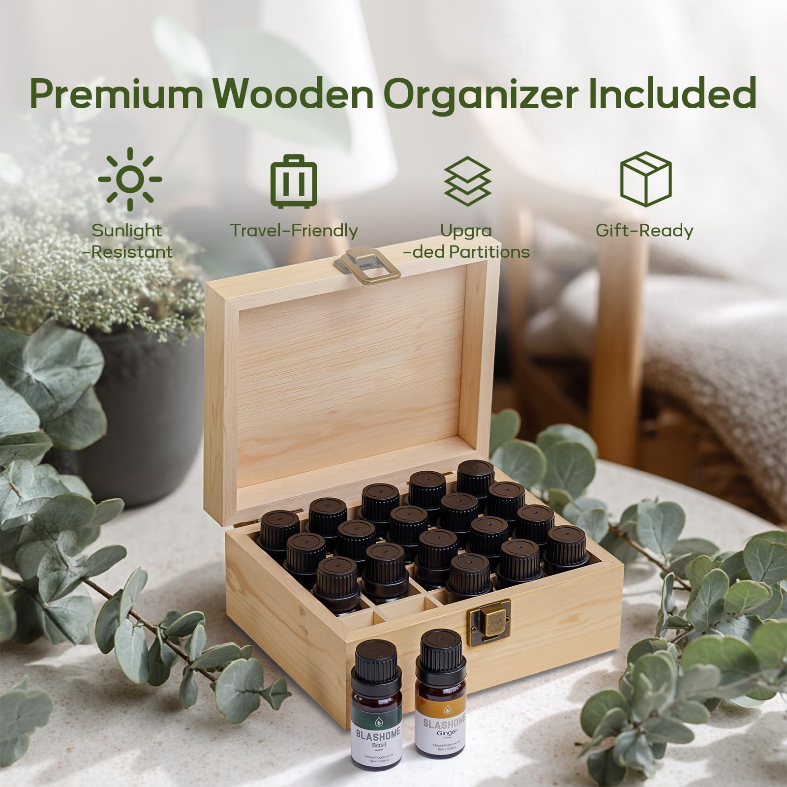 Slashome peppermint diffuser oil bottle for revitalizing focus and energy