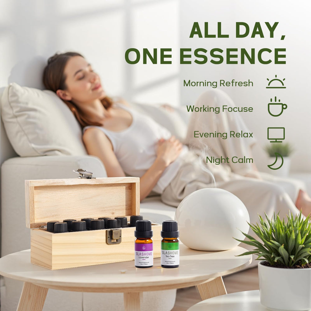 Citrus blend bottle demonstrates energizing aromas for a fresh mood.