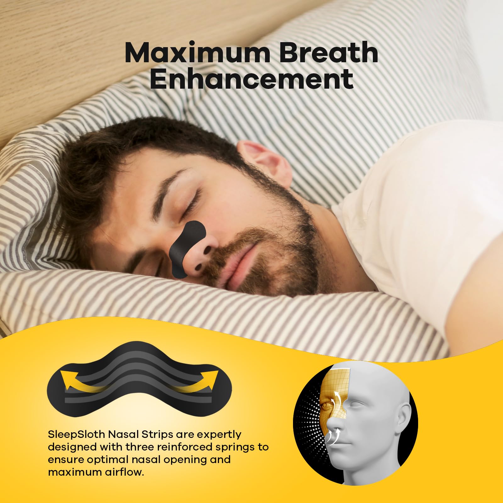 SleepSloth tiras nasales-respiracion-mejor permiten una inhalación más suave al dormir
