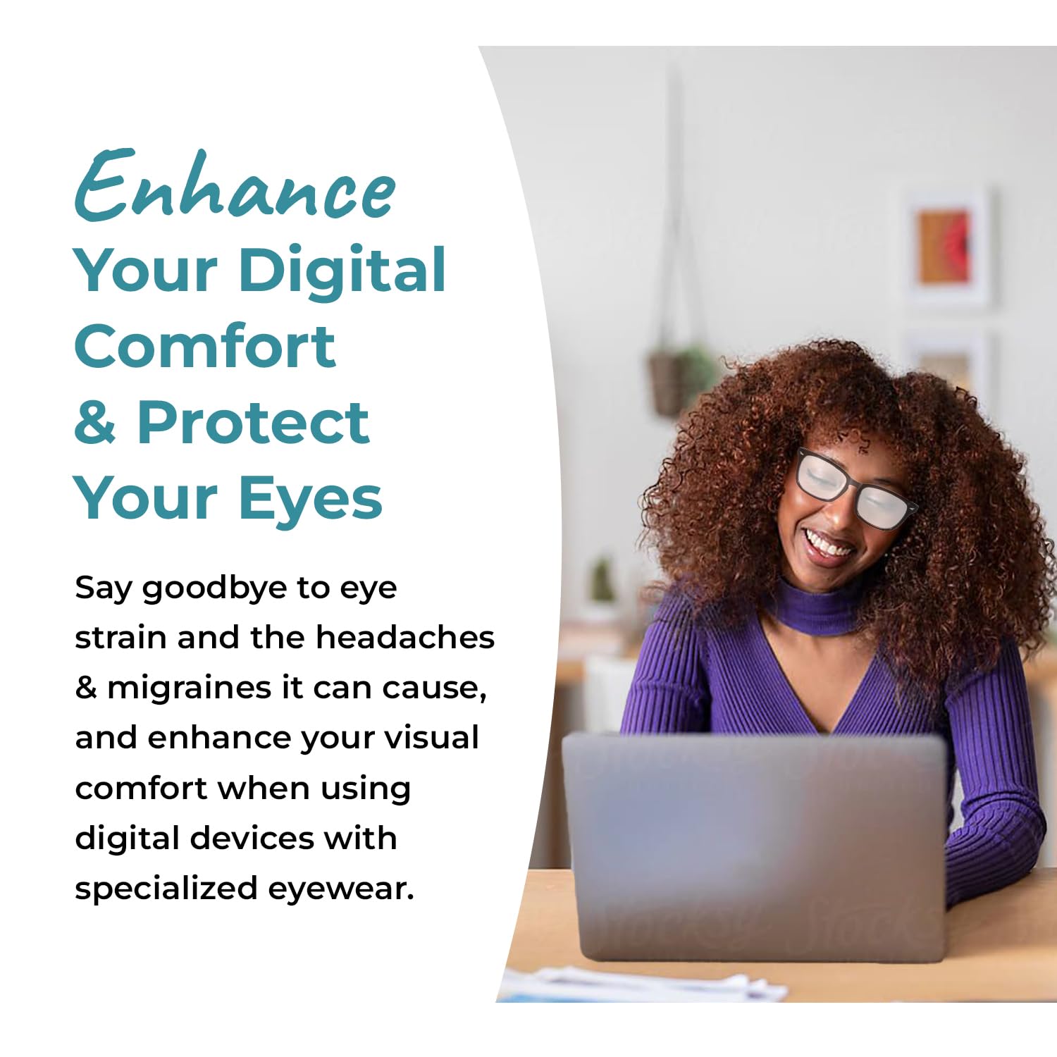 Sleep ZM blue light blocking glasses worn, easing eye strain during long screen sessions.