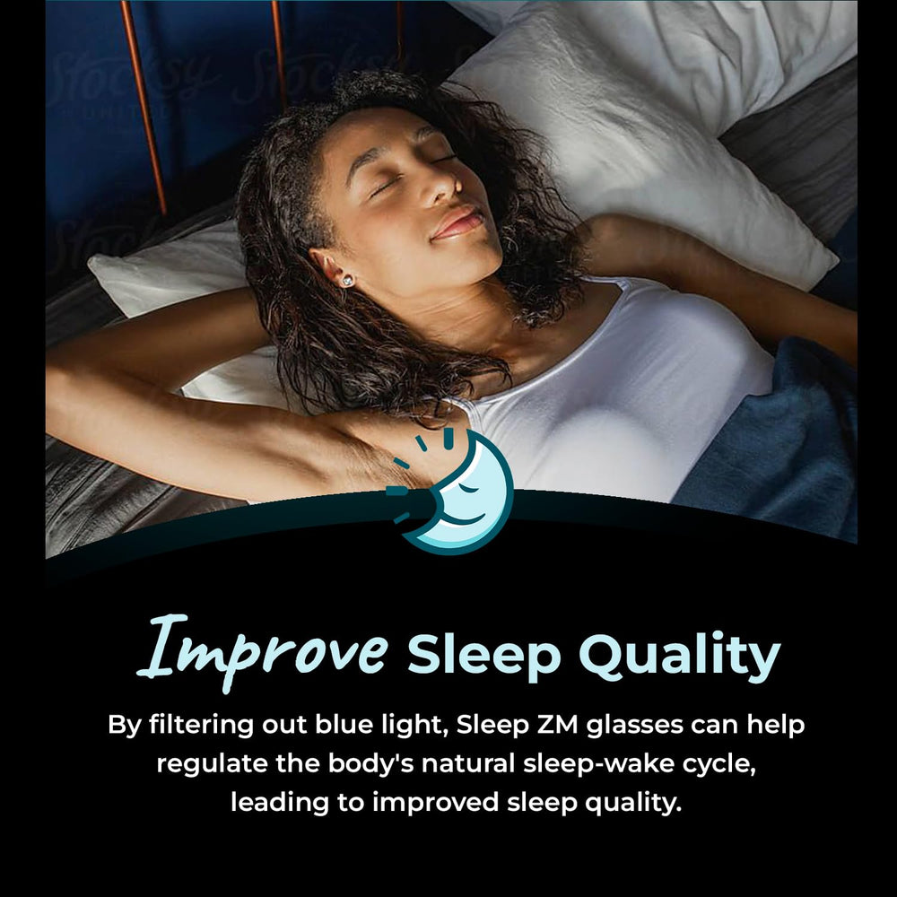 Sleep ZM blue light glasses with travel case for on-the-go use