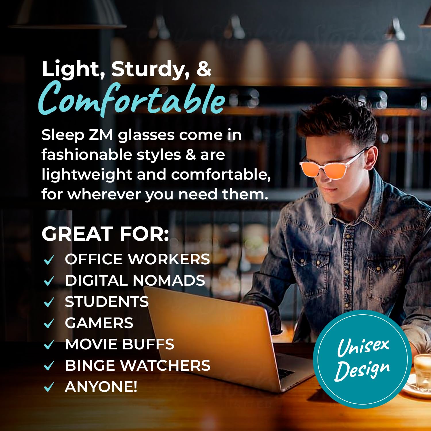 Sleep ZM travel case with glasses keeps Pink Warrior lenses protected.