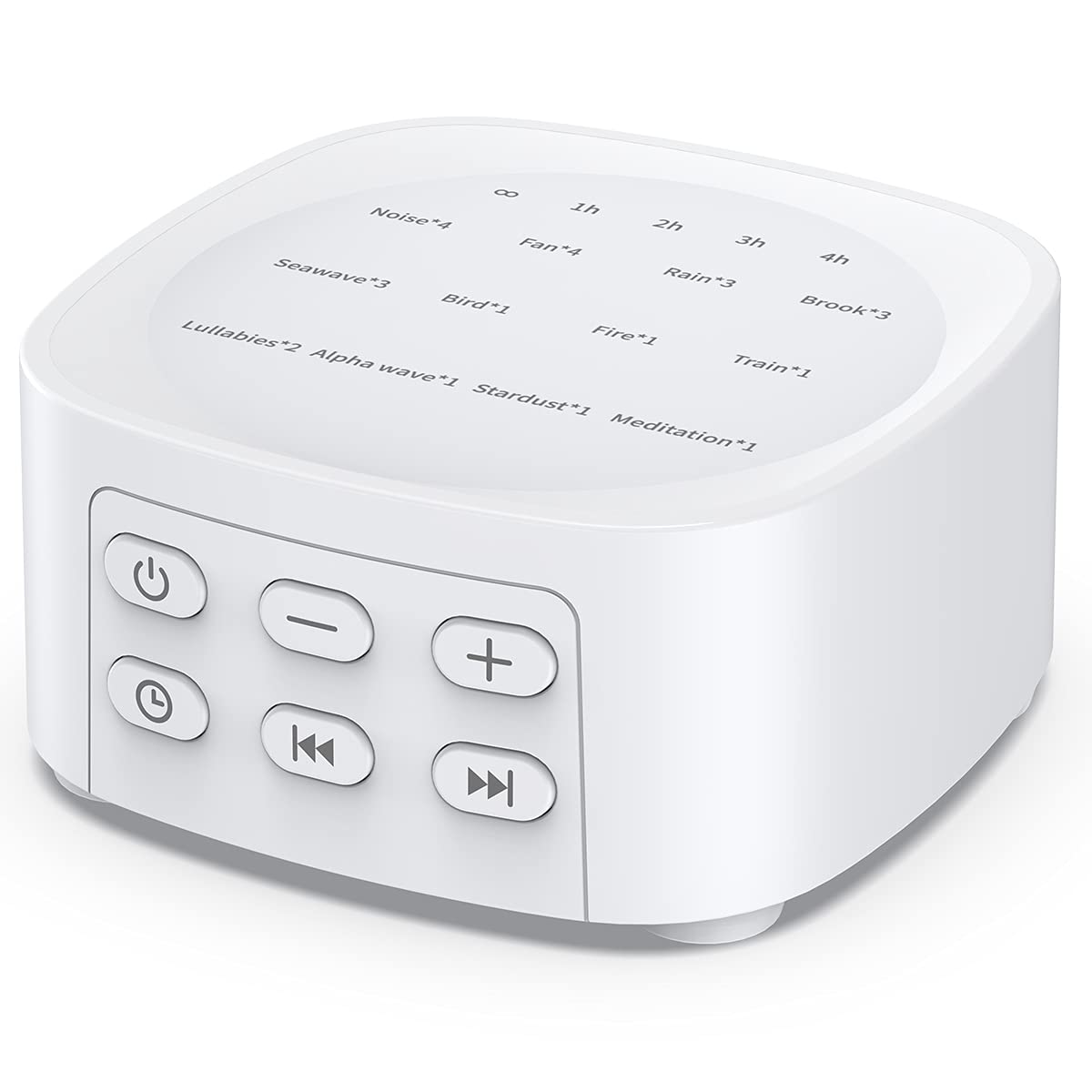 Sleepbox front view showing compact white noise machine for travel use