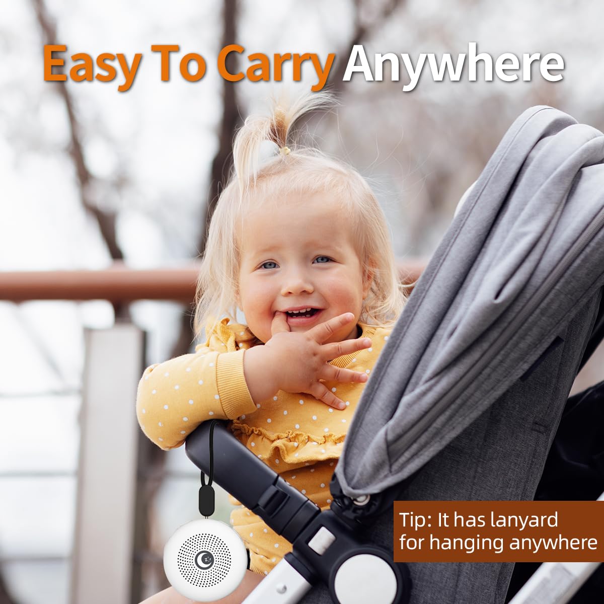 Sleepbox hanging strap enables stroller or headboard attachment
