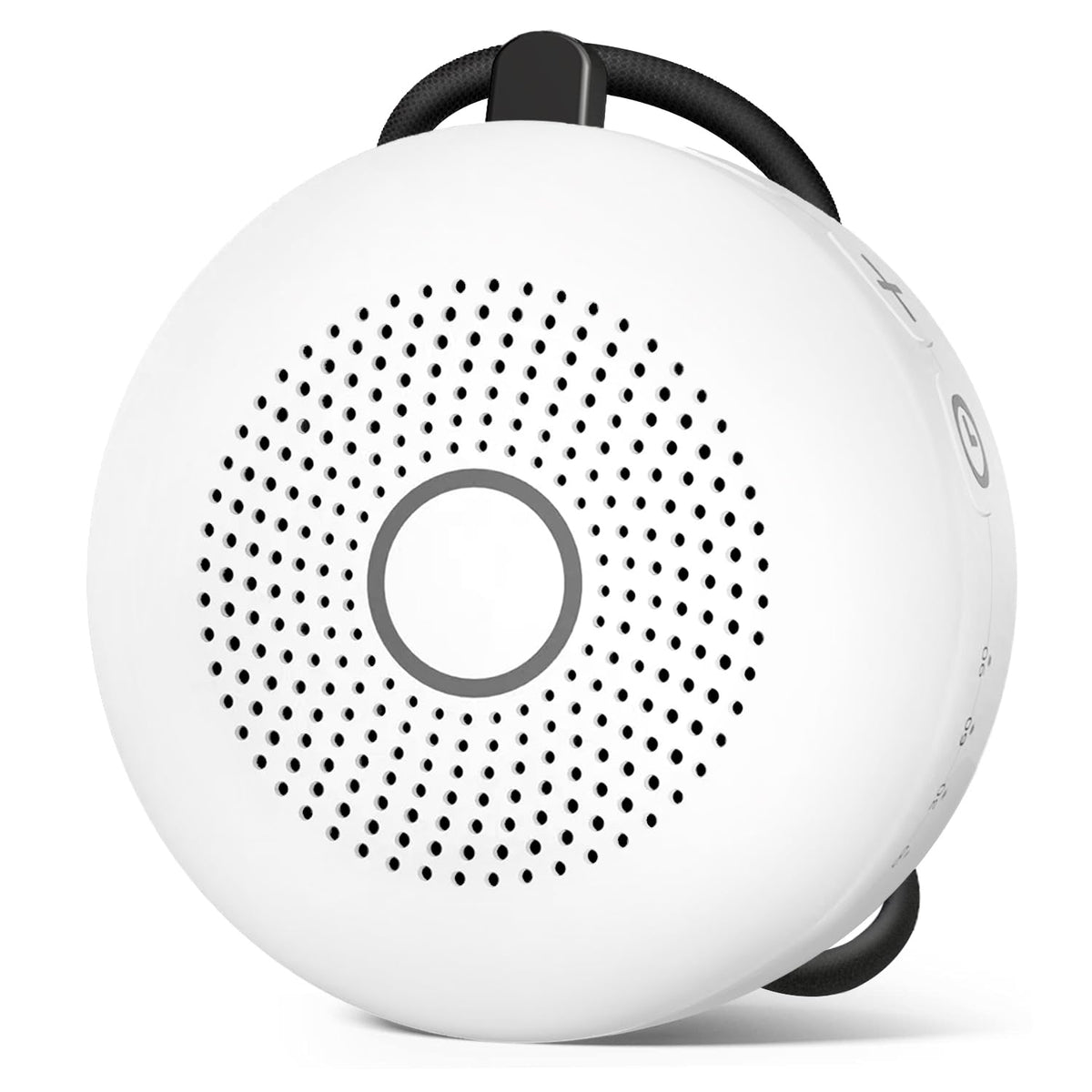 Sleepbox portable white noise machine in compact design for travel.