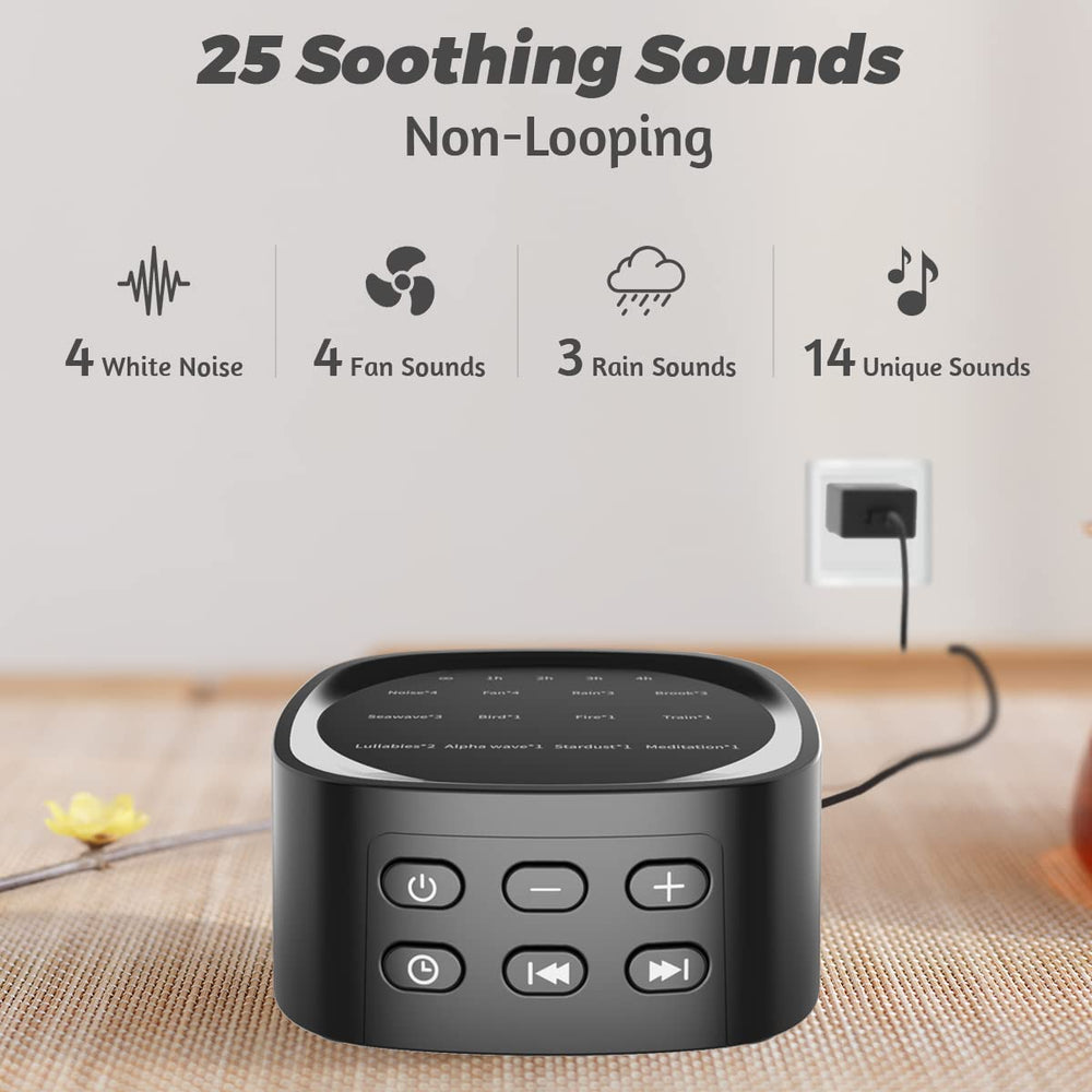 Sleepbox Sleep white noise machine with 25 soothing sounds for focus and rest