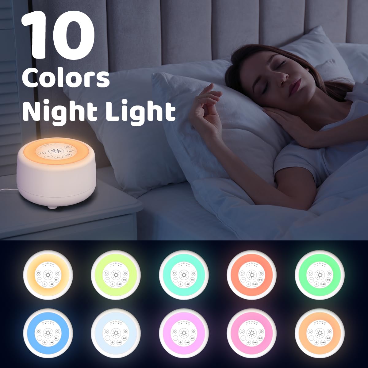 Sleepbox volume control with 32 levels for personalized listening.